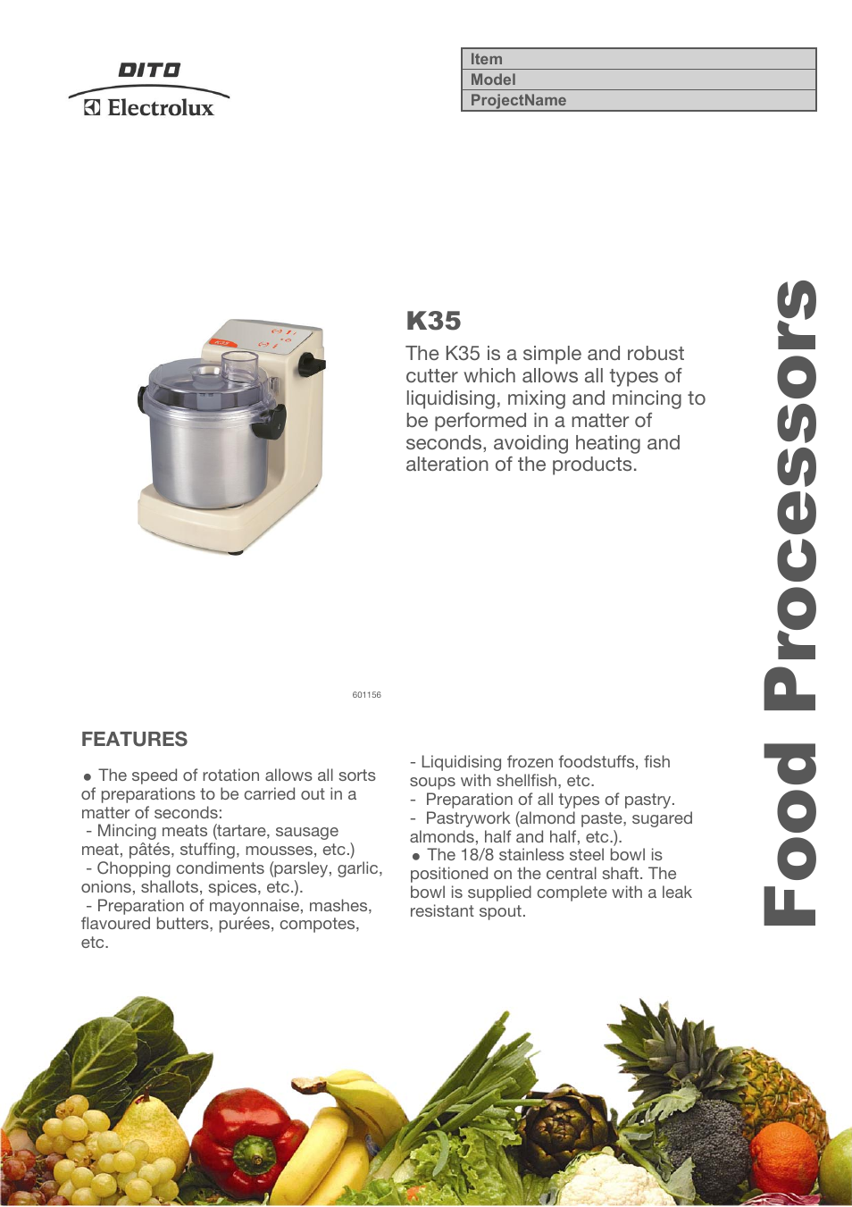 Electrolux Dito 603036 User Manual | 4 pages