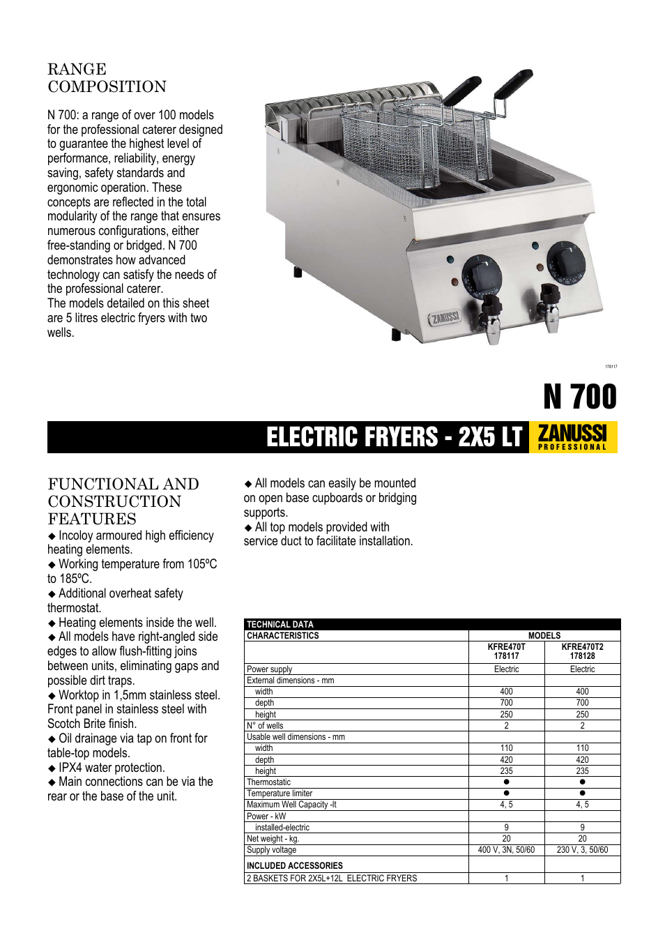 Electrolux KFRE470T2 User Manual | 2 pages