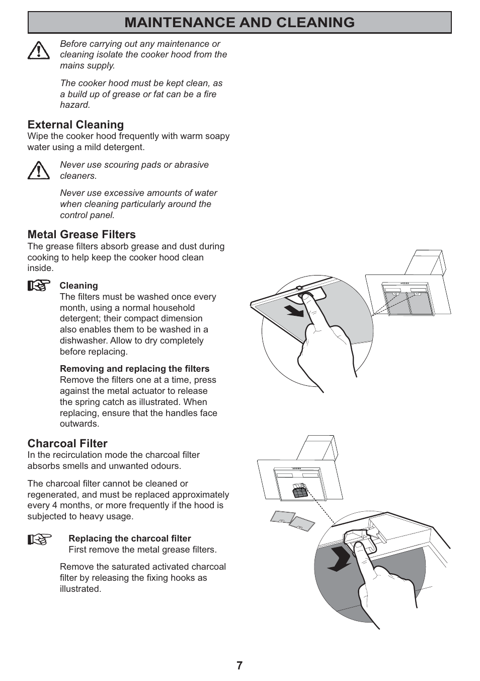 Maintenance and cleaning | Electrolux CH 710 User Manual | Page 7 / 20
