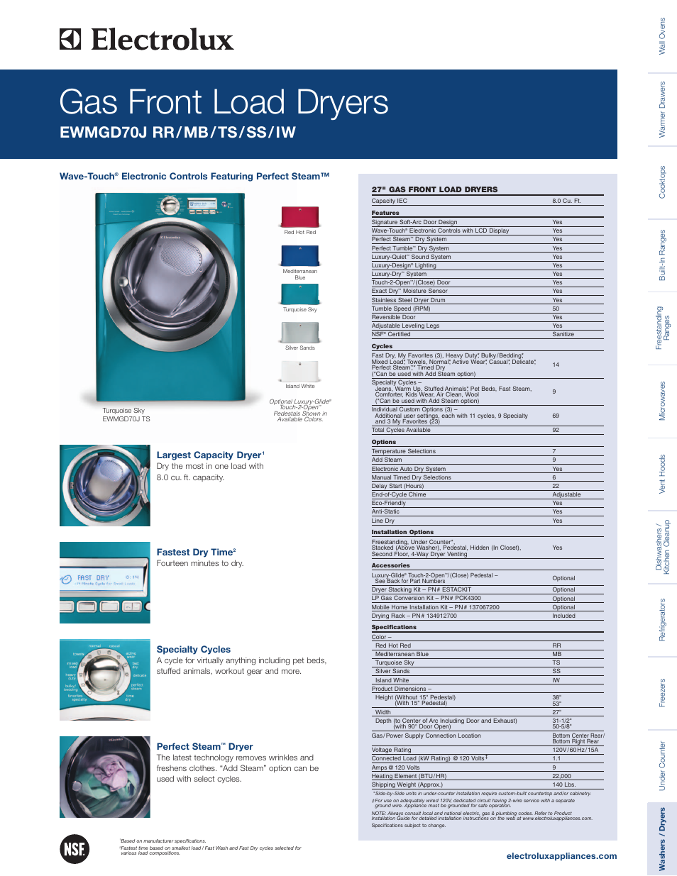 Electrolux EWMGD70JTS User Manual | 2 pages