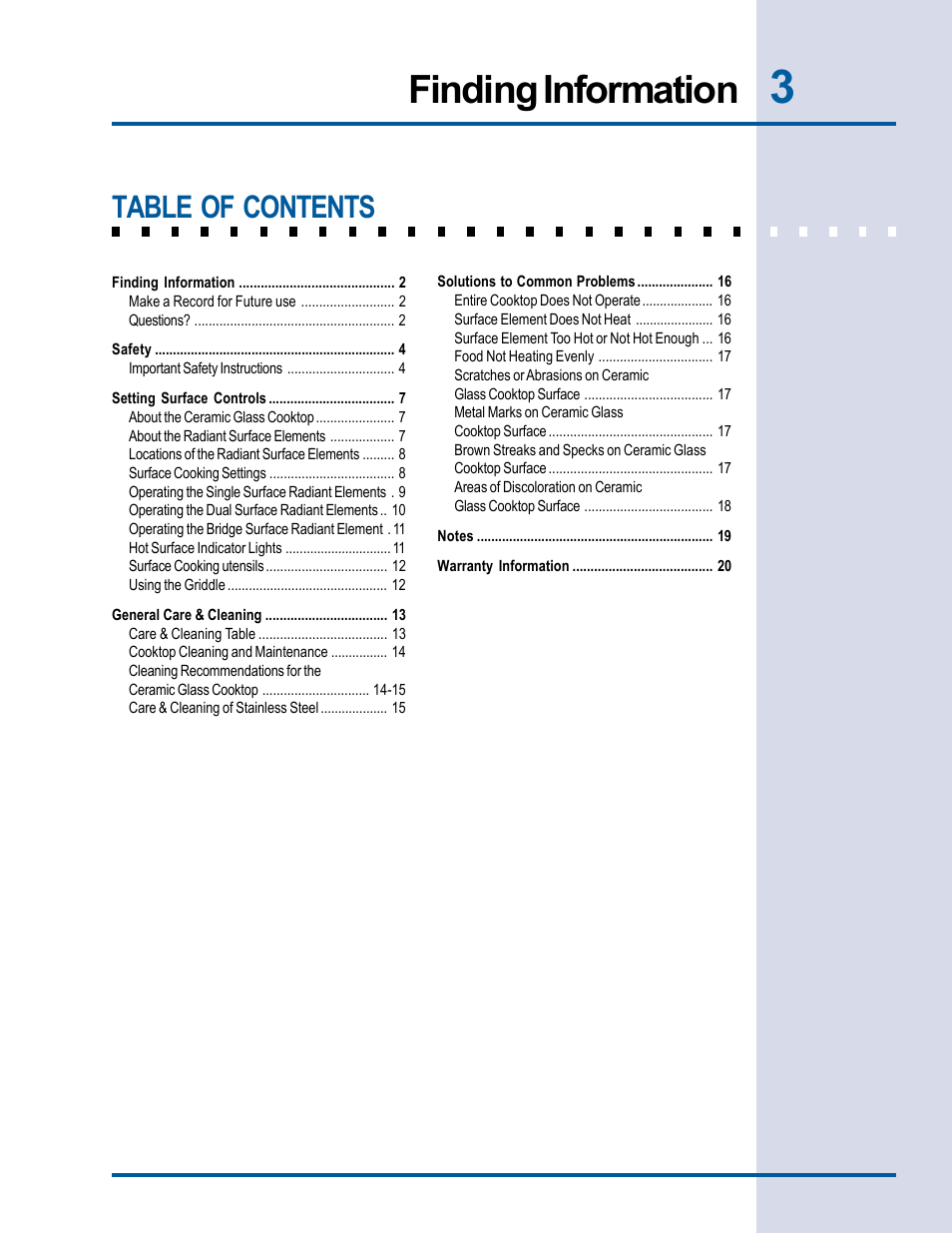 Electrolux Electric Cooktop User Manual | Page 3 / 20