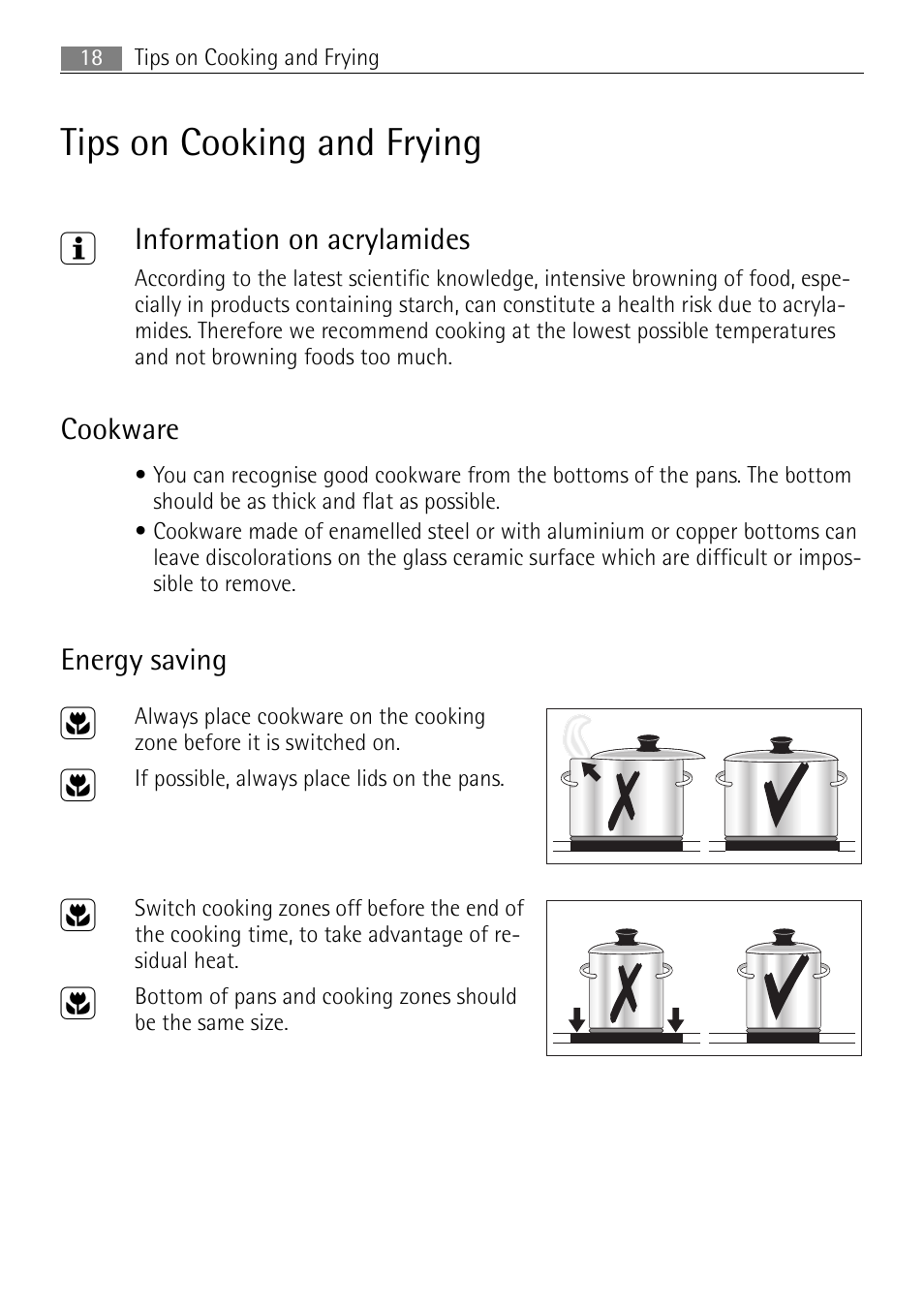 Tips on cooking and frying 3 | Electrolux 66331KF-N User Manual | Page 18 / 36