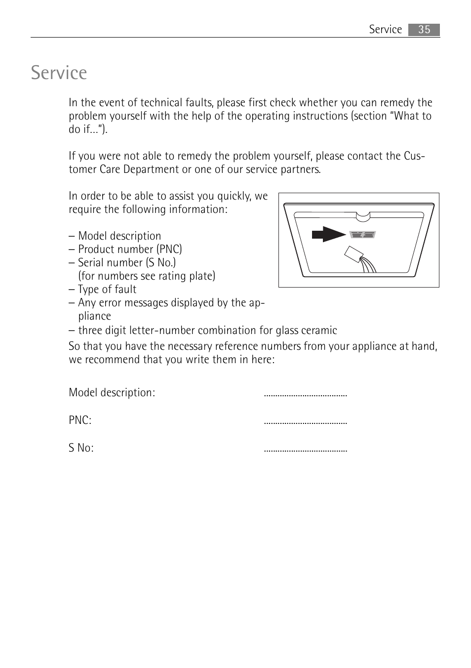 Service | Electrolux 66331KF-N User Manual | Page 35 / 36