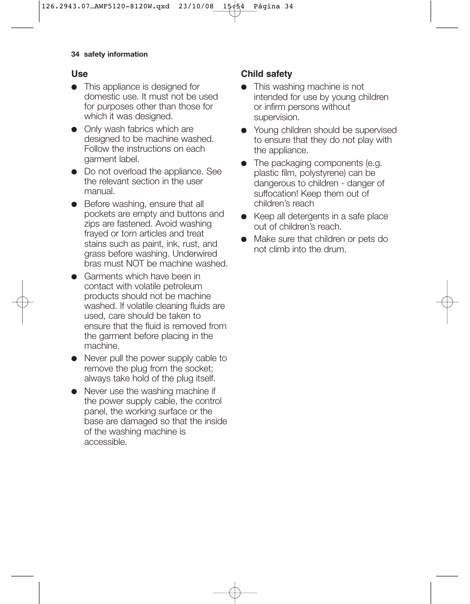 Electrolux AWF 8120 W User Manual | Page 6 / 34