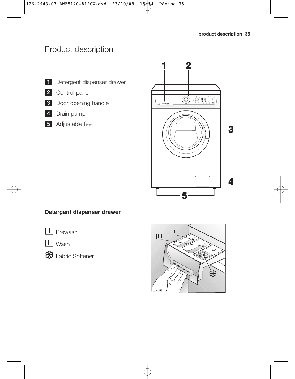 Product description | Electrolux AWF 8120 W User Manual | Page 7 / 34