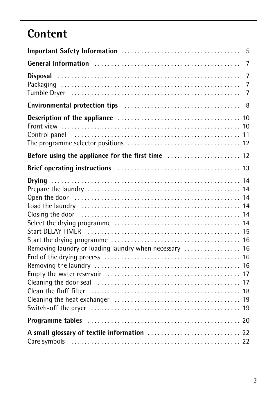 Content | Electrolux LAVATHERM 57560 User Manual | Page 3 / 40