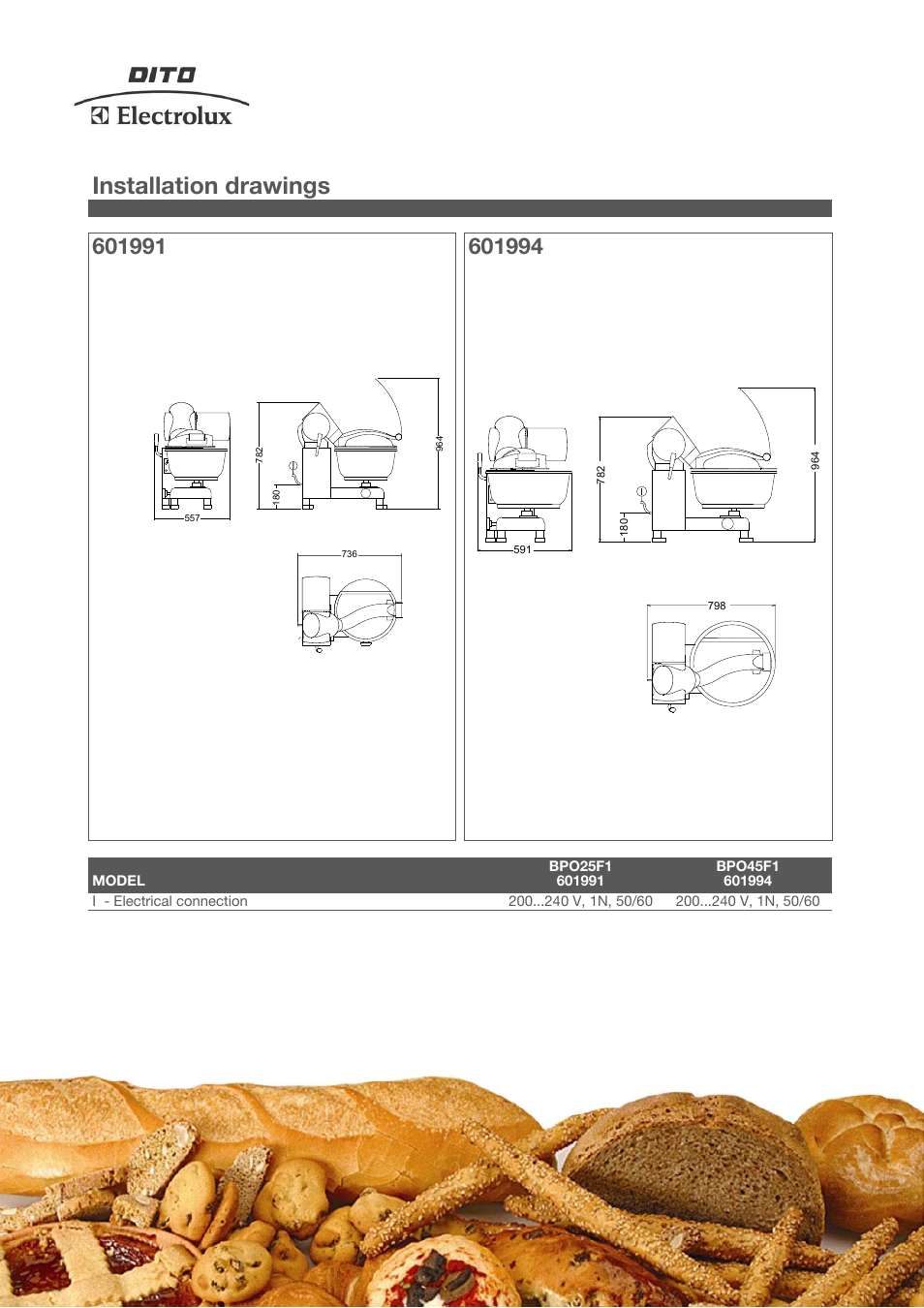 Installation drawings | Electrolux Dito BPO25 User Manual | Page 3 / 4