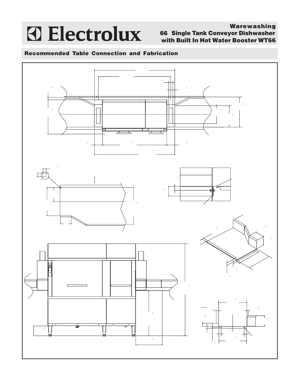 Recommended table connection and fabrication | Electrolux 534092 User Manual | Page 4 / 4