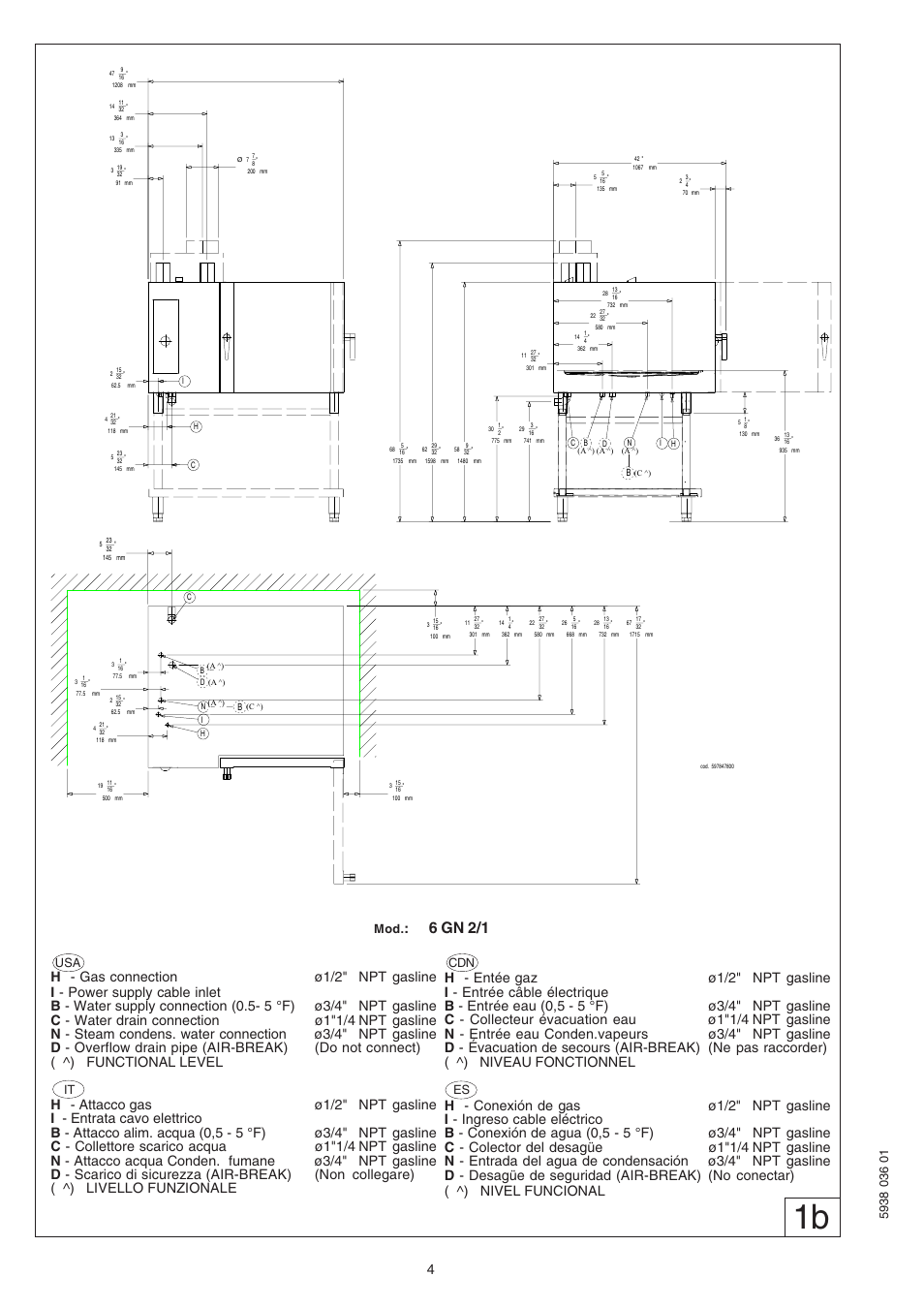 6 gn 2/1 | Electrolux 260457 User Manual | Page 4 / 32