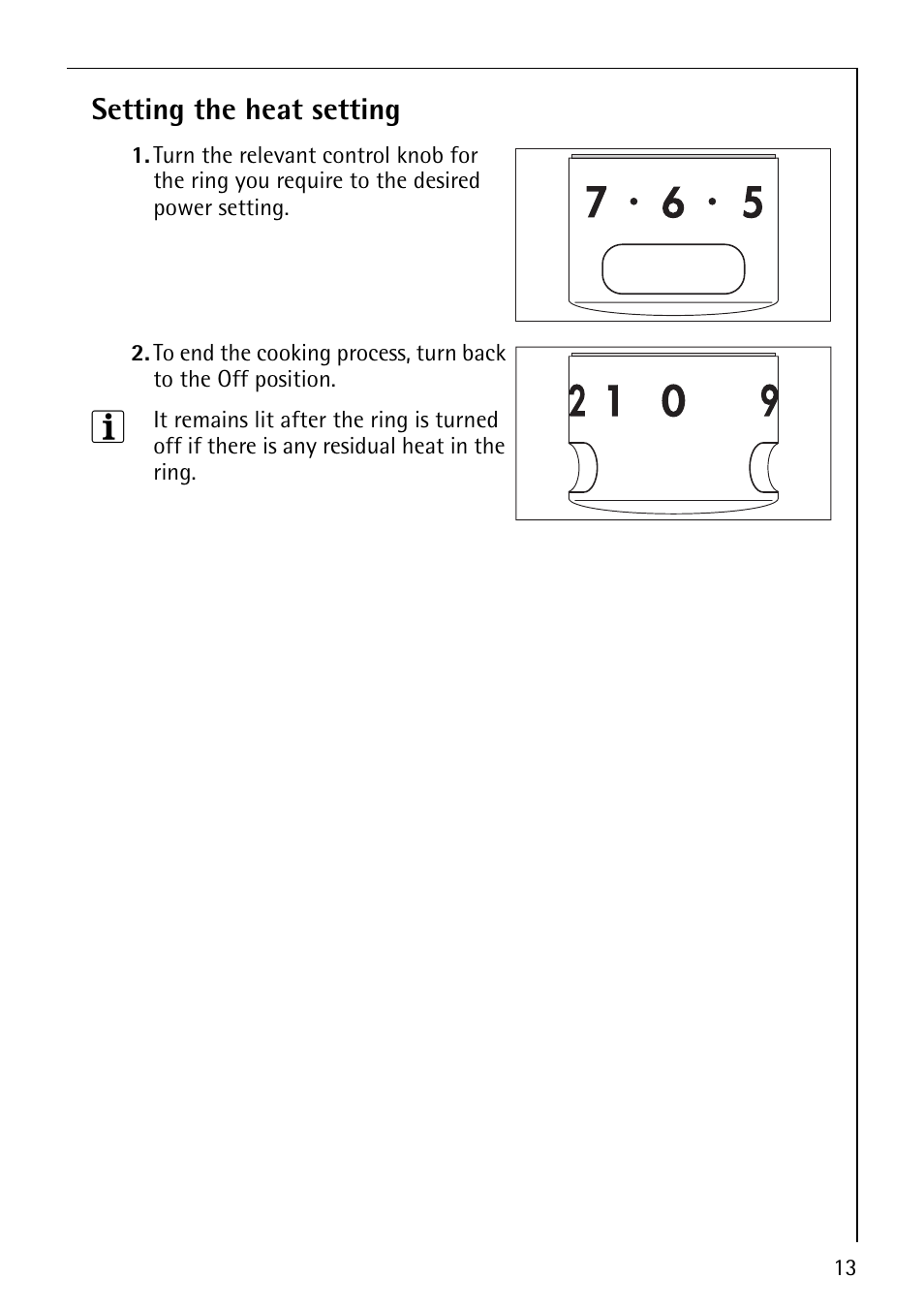 Setting the heat setting | Electrolux E2191-4 User Manual | Page 13 / 56