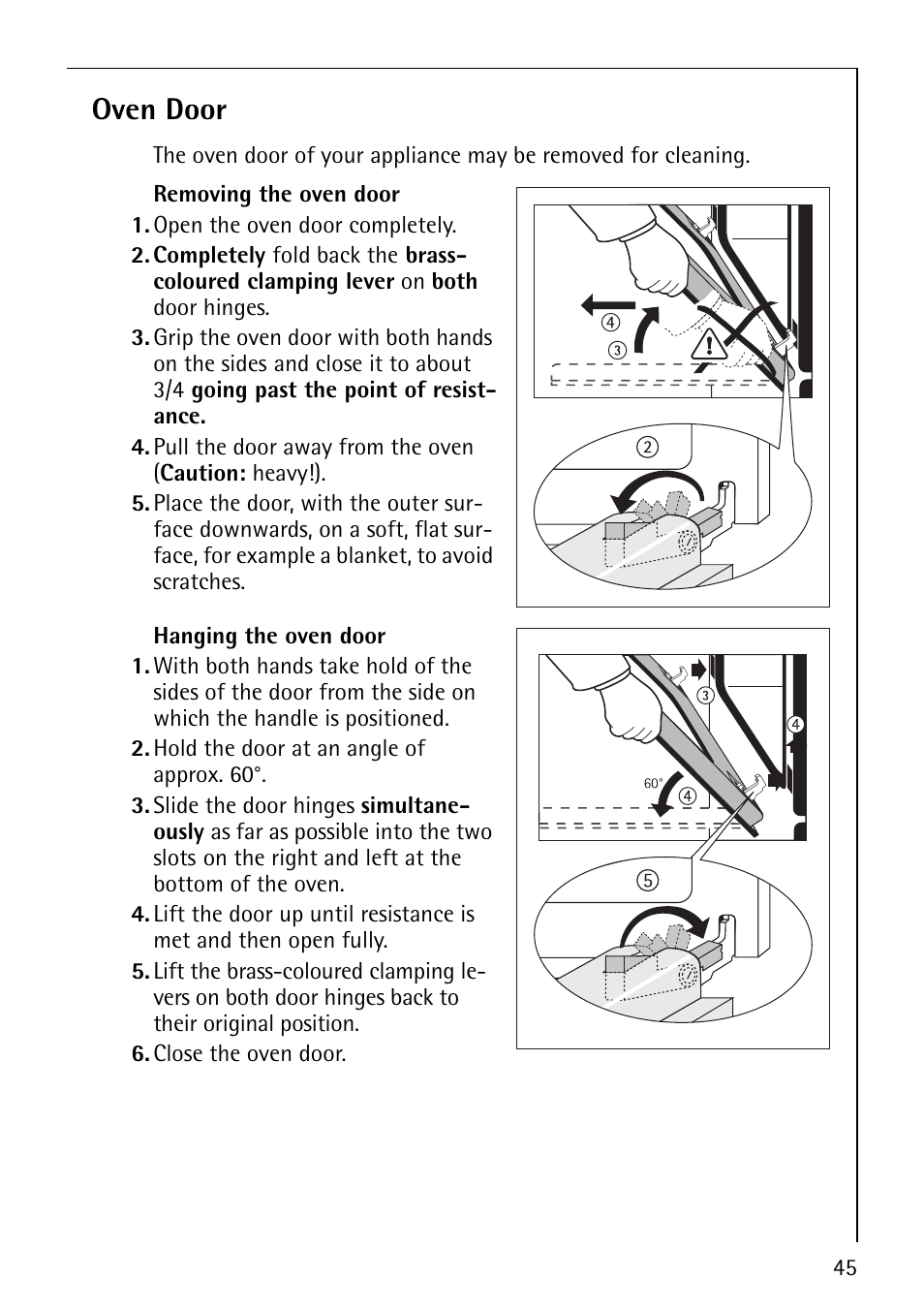 Oven door | Electrolux E2191-4 User Manual | Page 45 / 56