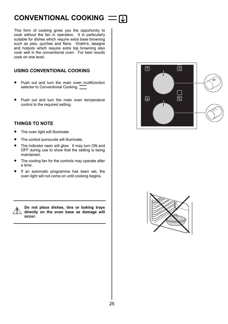 Conventional cooking | Electrolux U7101-4 User Manual | Page 25 / 48