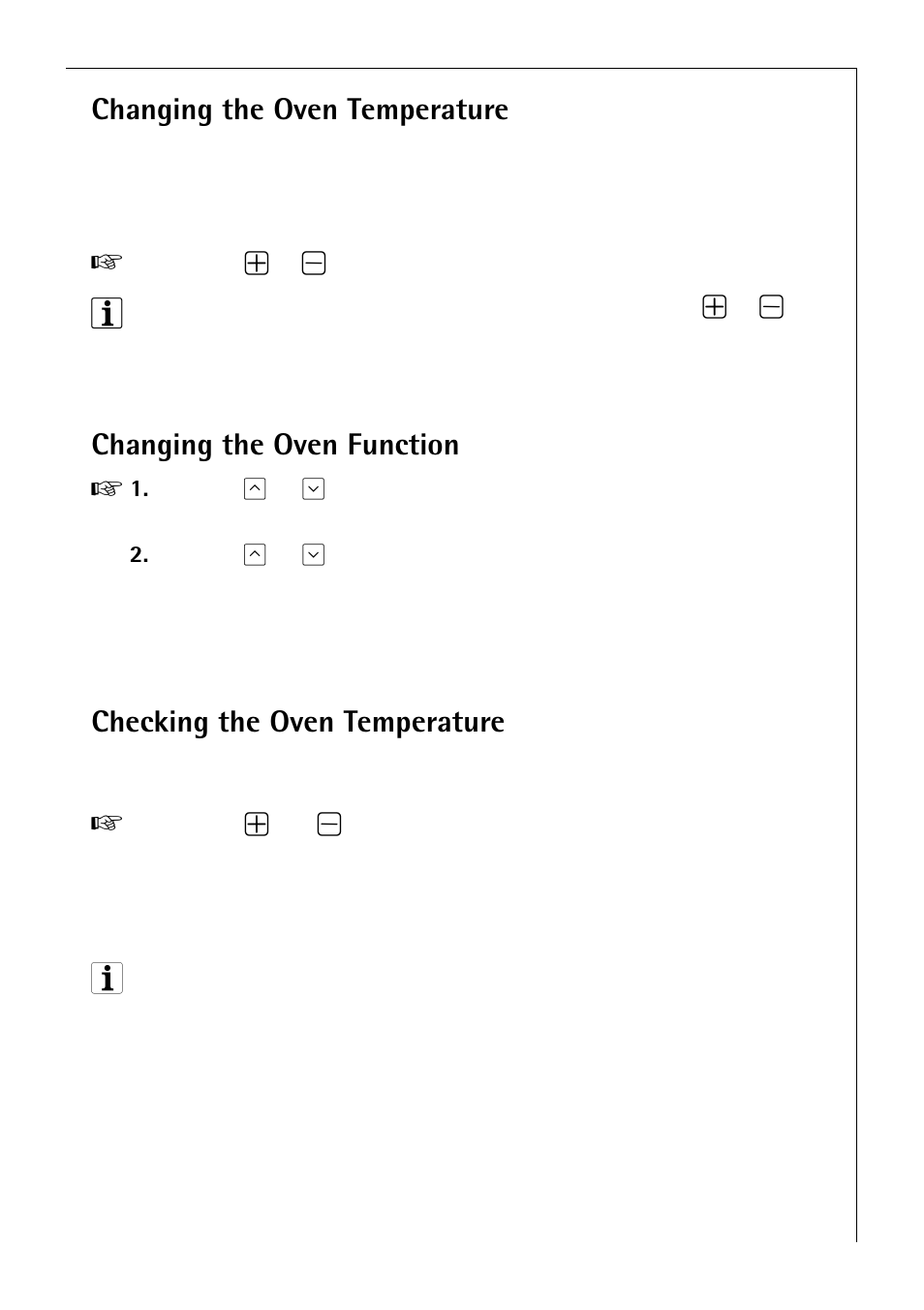 Changing the oven temperature, Changing the oven function, Checking the oven temperature | Electrolux B 81405 User Manual | Page 21 / 72