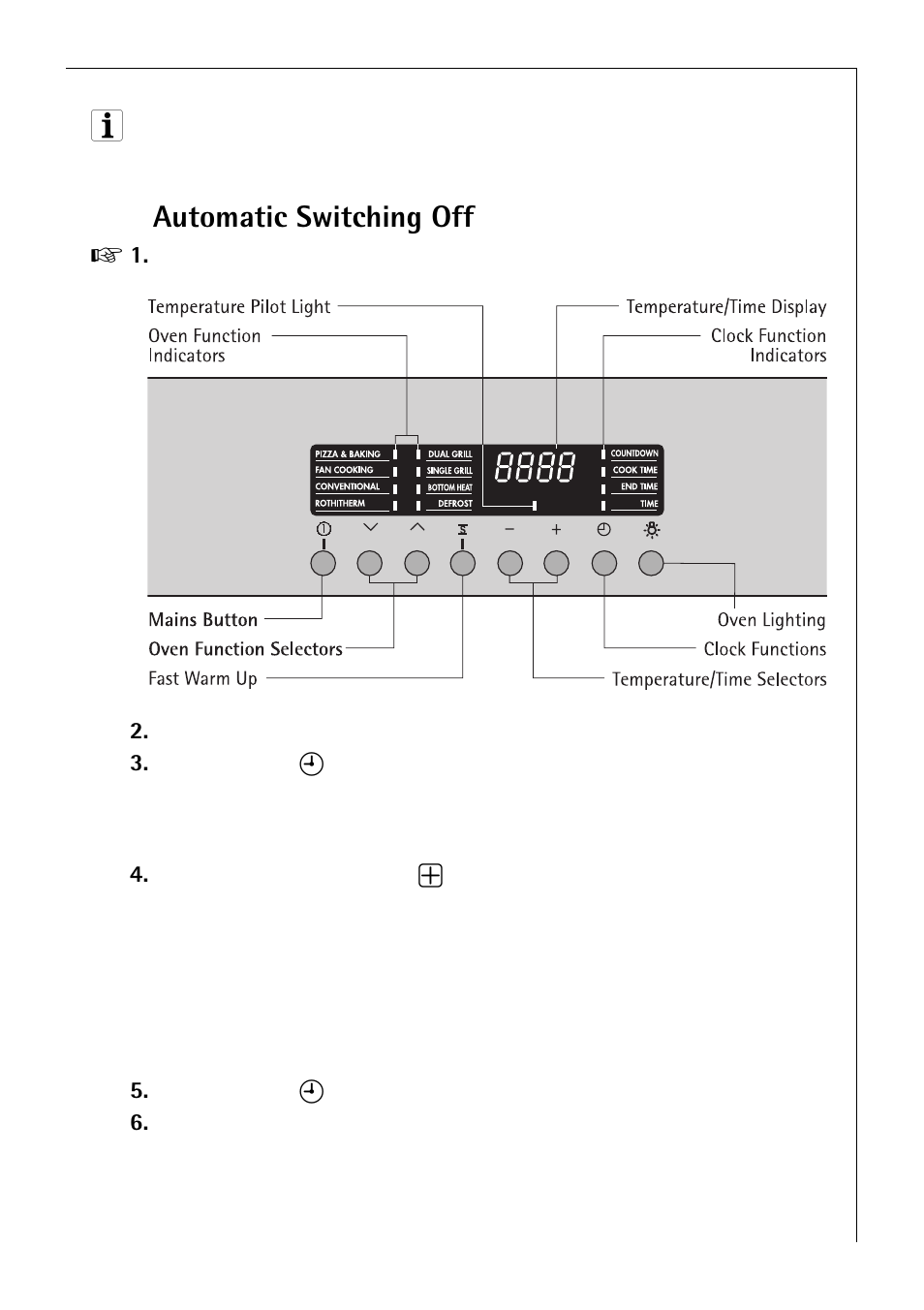 Automatic switching off | Electrolux B 81405 User Manual | Page 23 / 72