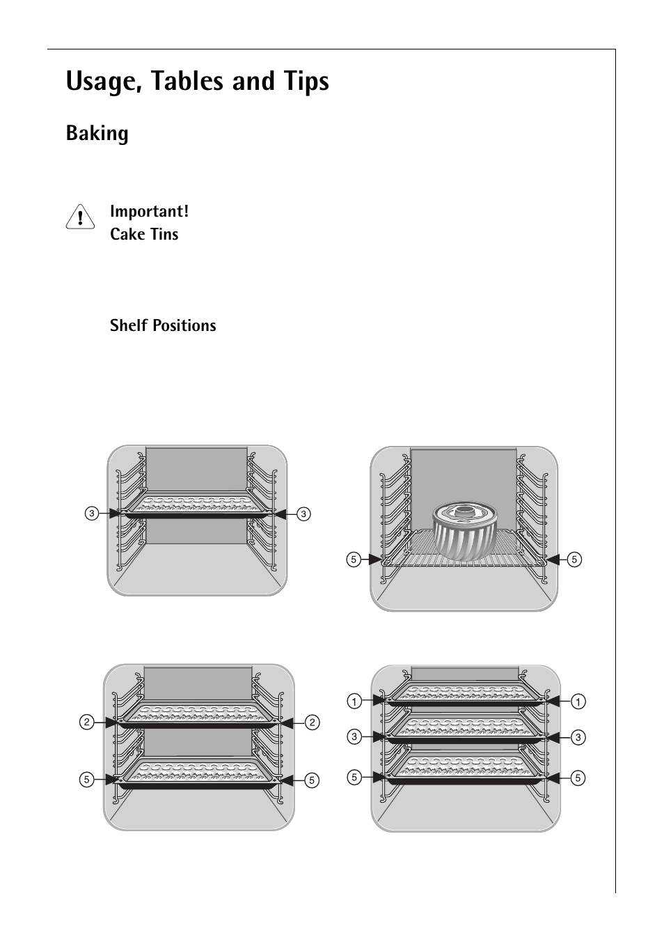 Usage, tables and tips, Baking | Electrolux B 81405 User Manual | Page 29 / 72