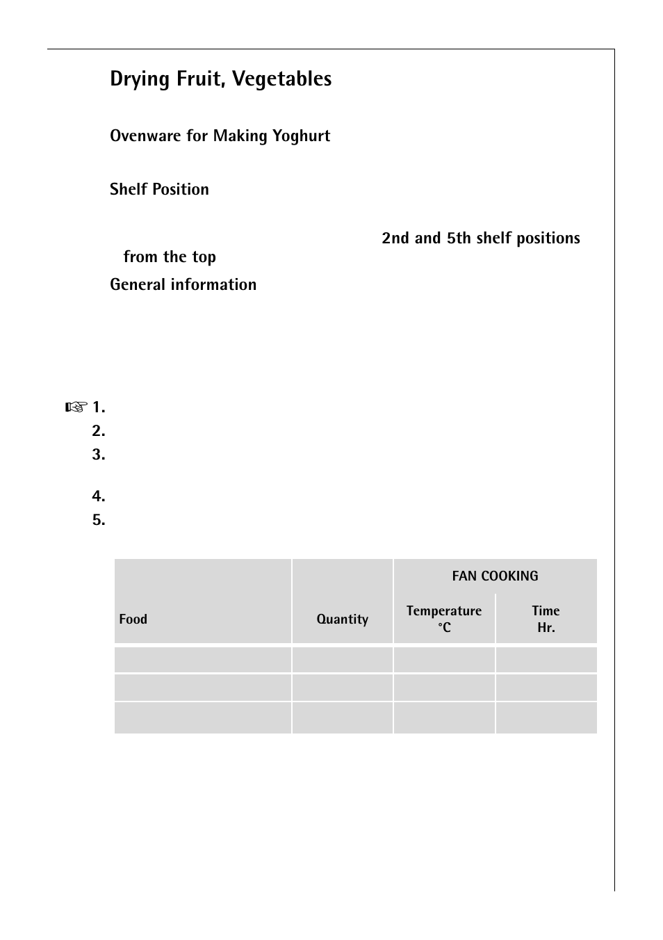 Drying fruit, vegetables | Electrolux B 81405 User Manual | Page 45 / 72