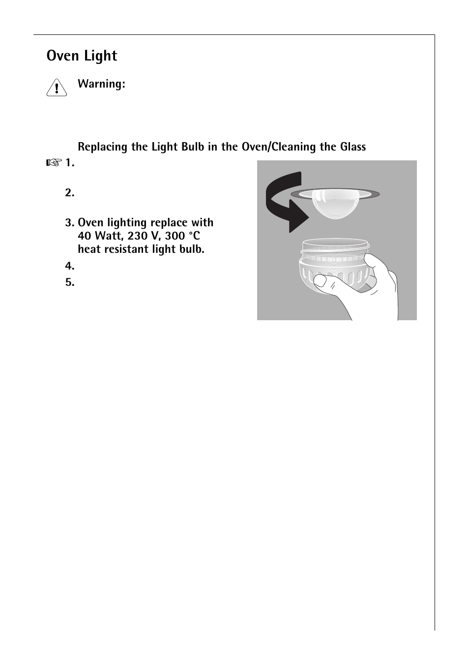 Oven light | Electrolux B 81405 User Manual | Page 53 / 72