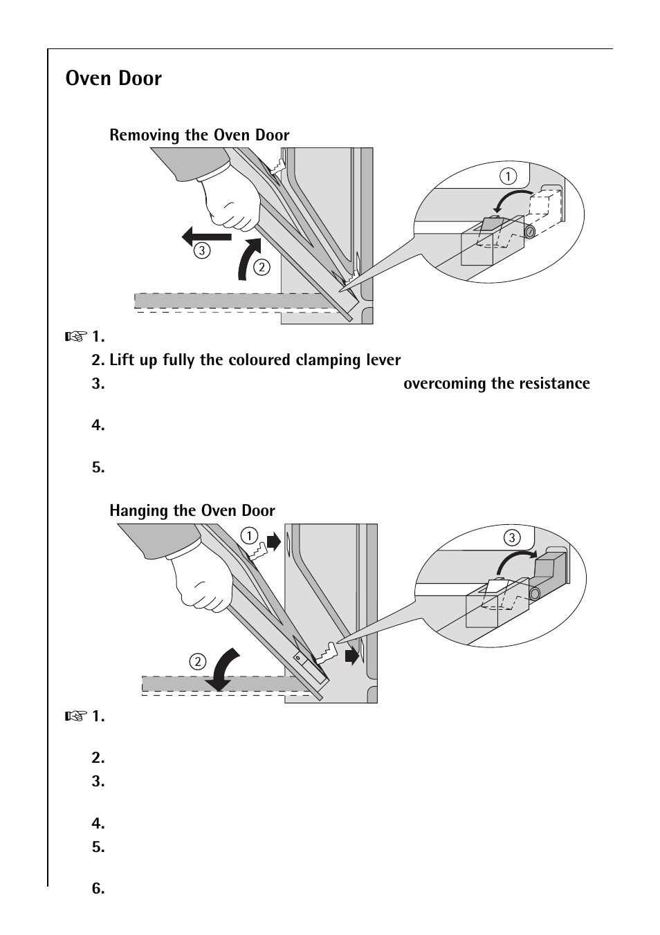 Oven door | Electrolux B 81405 User Manual | Page 54 / 72