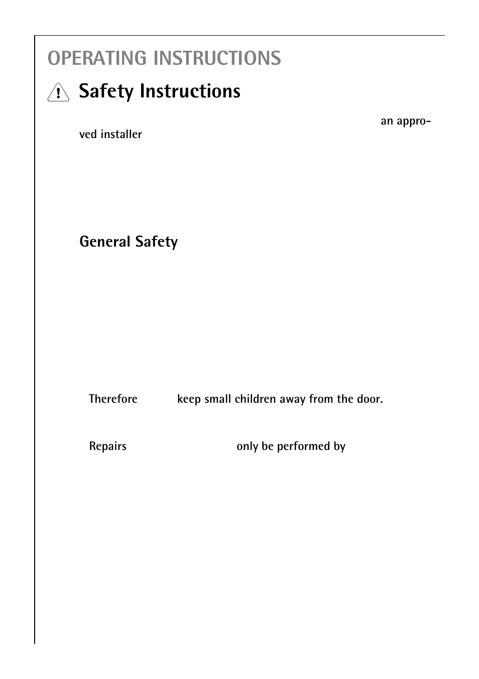 Operating instructions, Safety instructions, General safety | Electrolux B 81405 User Manual | Page 6 / 72