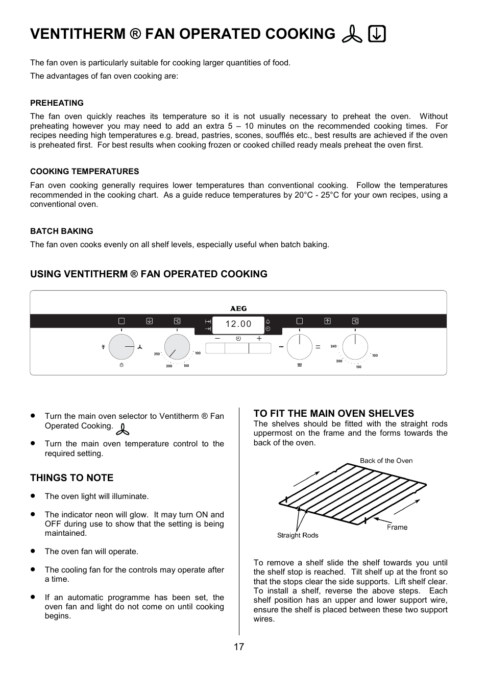Ventitherm ® fan operated cooking | Electrolux D2100-4 User Manual | Page 17 / 40