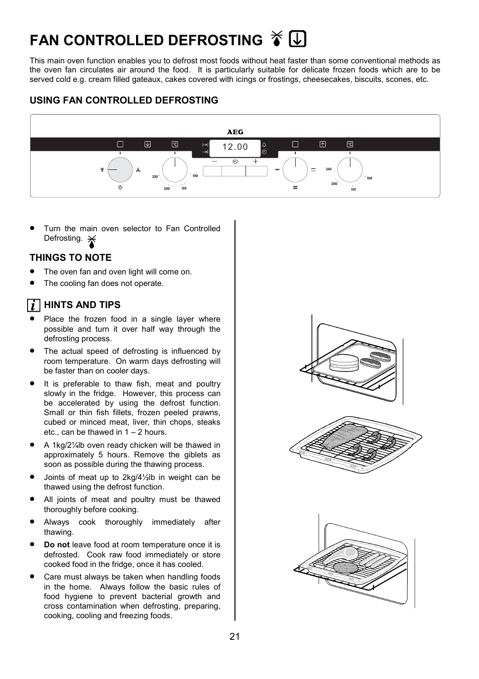 Fan controlled defrosting | Electrolux D2100-4 User Manual | Page 21 / 40