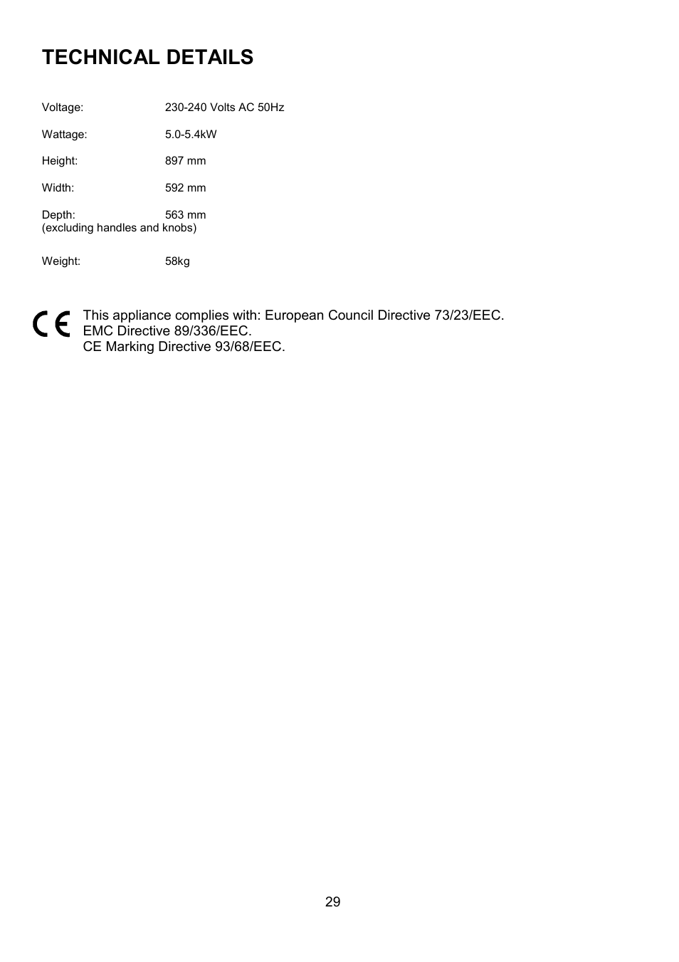 Technical details | Electrolux D2100-4 User Manual | Page 29 / 40