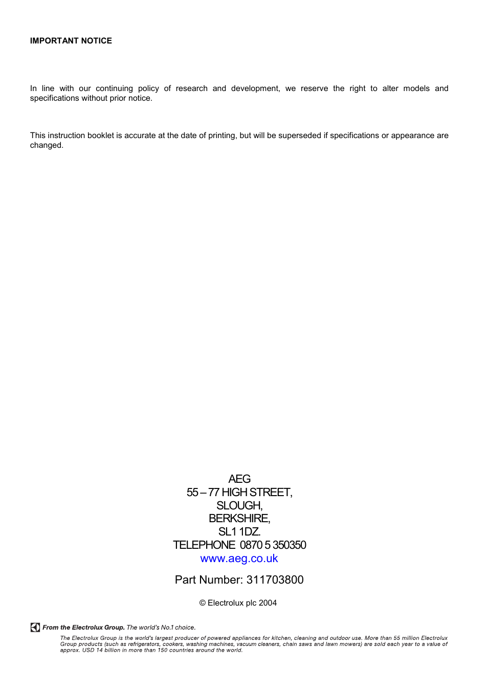 Electrolux D2100-4 User Manual | Page 40 / 40