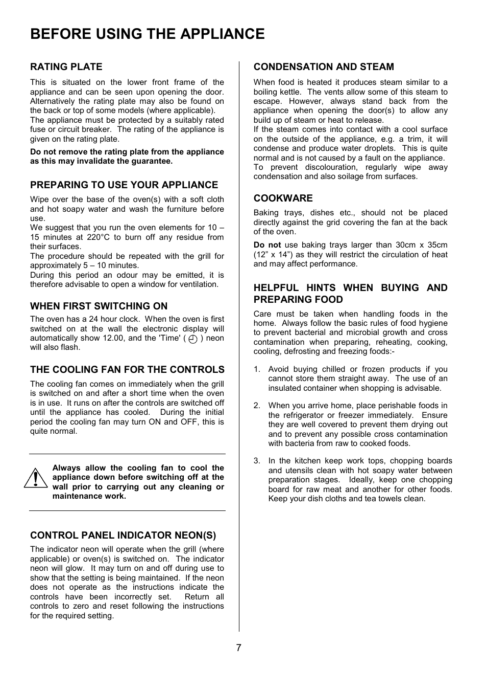 Before using the appliance | Electrolux D2100-4 User Manual | Page 7 / 40