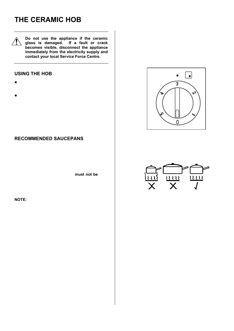 The ceramic hob | Electrolux EKC6044 User Manual | Page 10 / 36