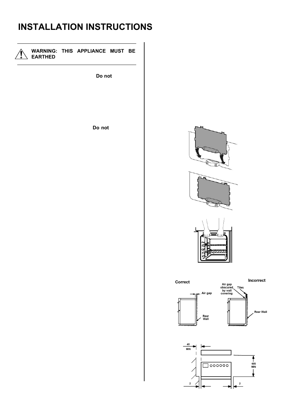 Installation instructions | Electrolux EKC6044 User Manual | Page 31 / 36