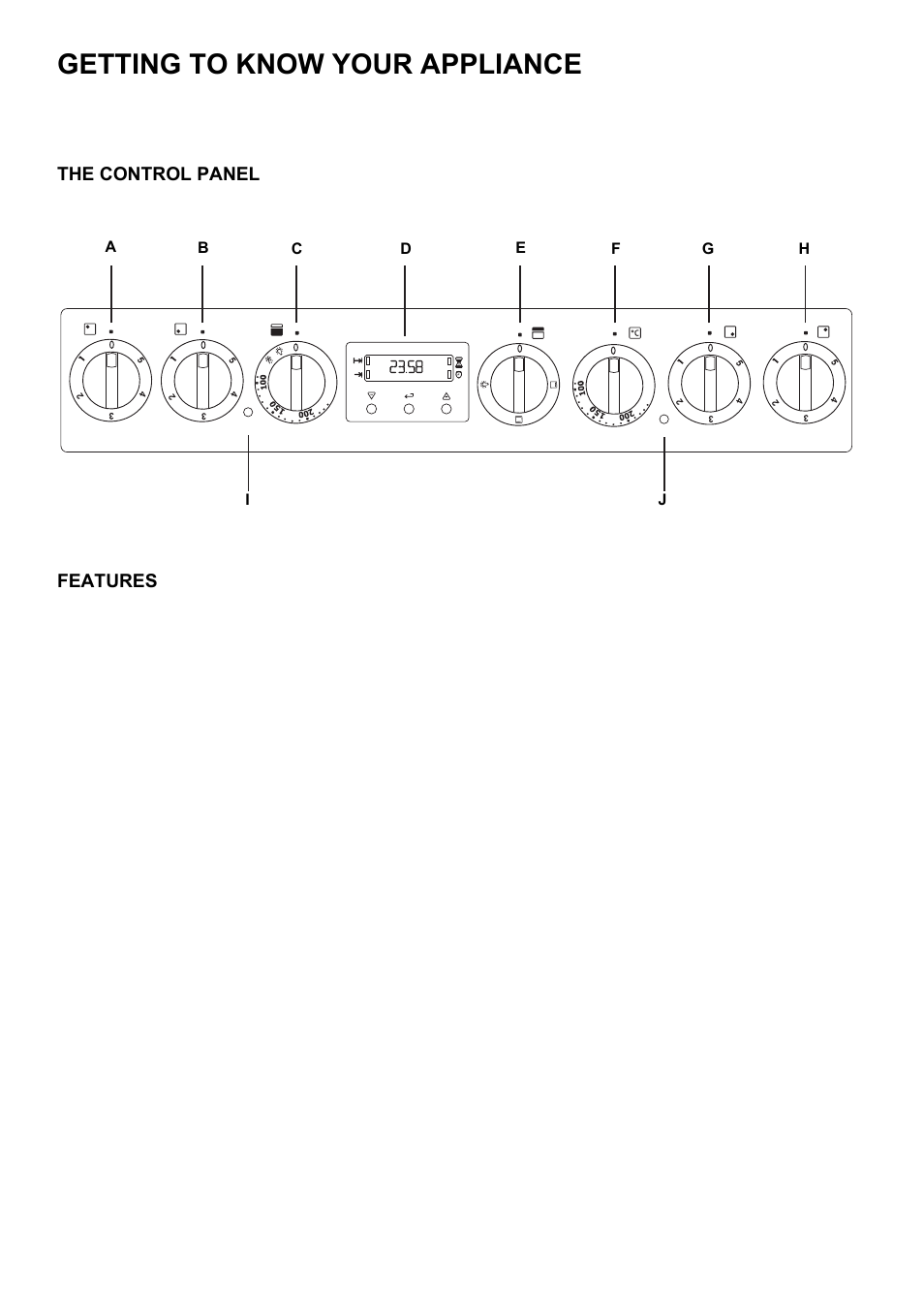 Getting to know your appliance, The control panel features | Electrolux EKC6044 User Manual | Page 5 / 36