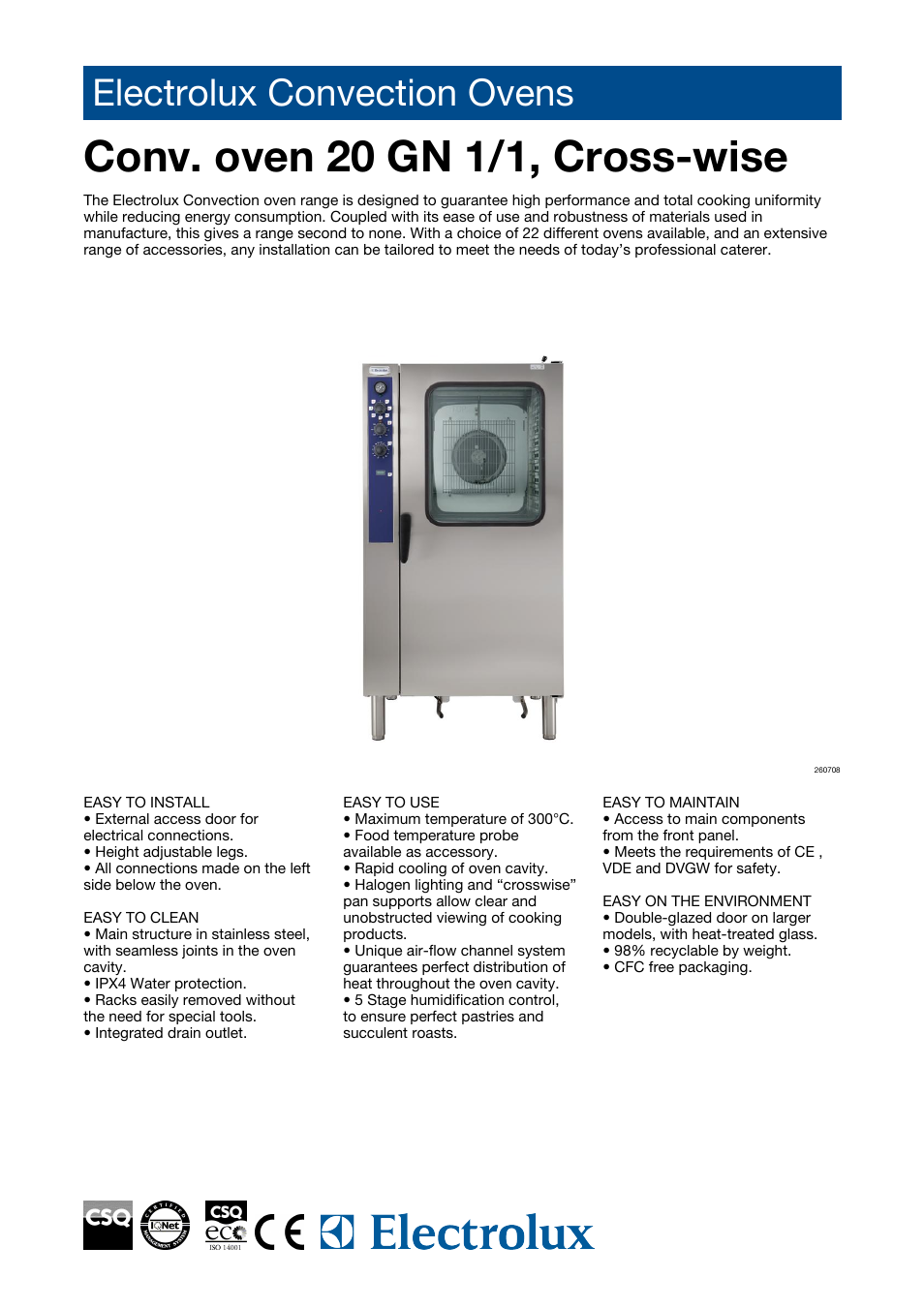 Electrolux GN 1/1 User Manual | 2 pages