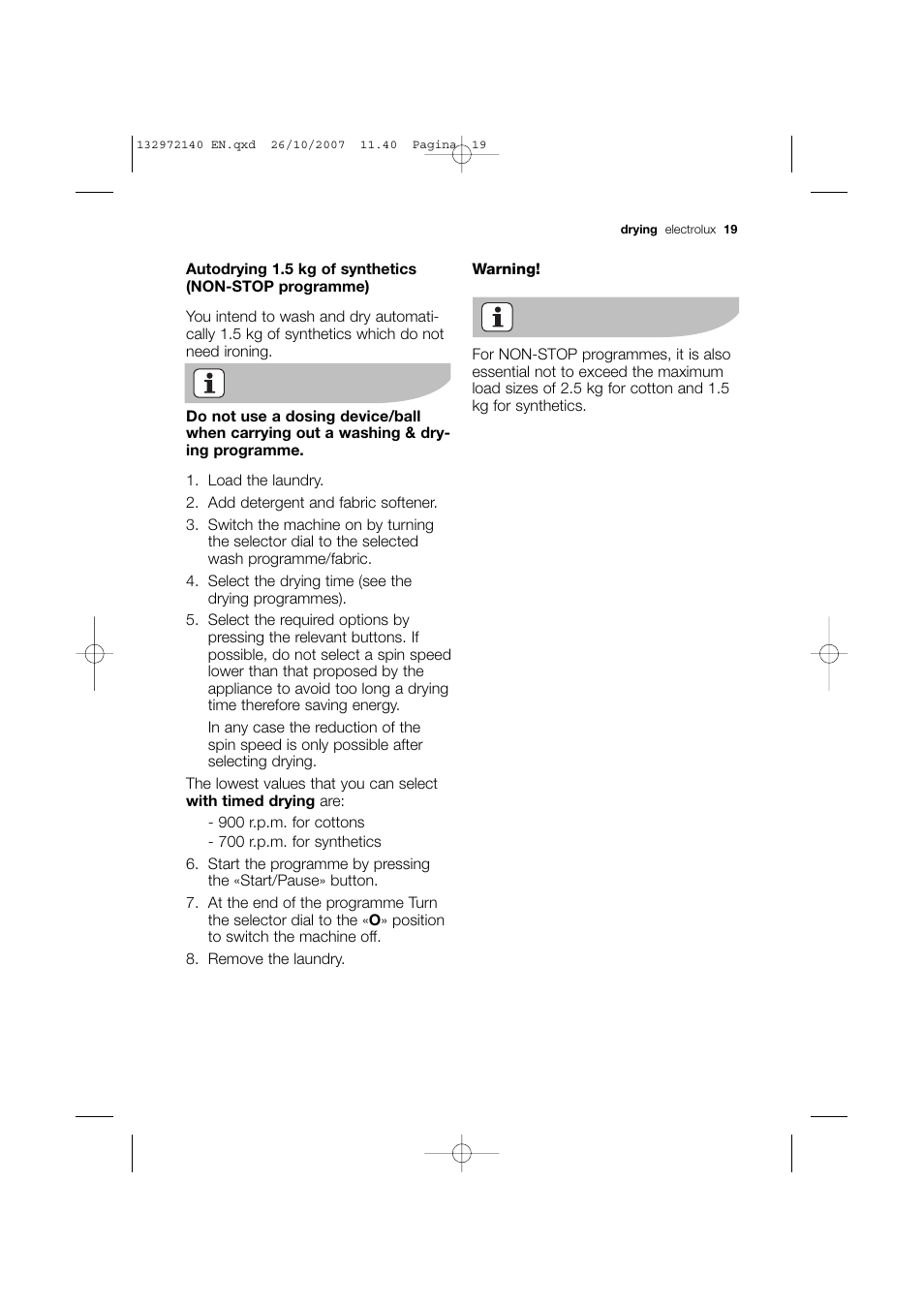 Electrolux EWX 14540 W User Manual | Page 19 / 52