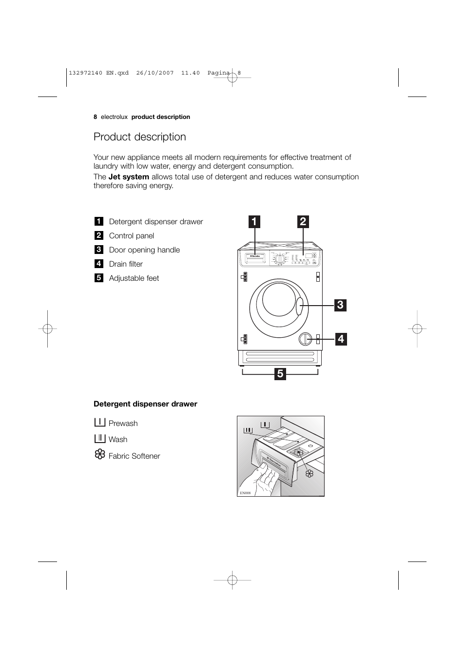 Product description | Electrolux EWX 14540 W User Manual | Page 8 / 52