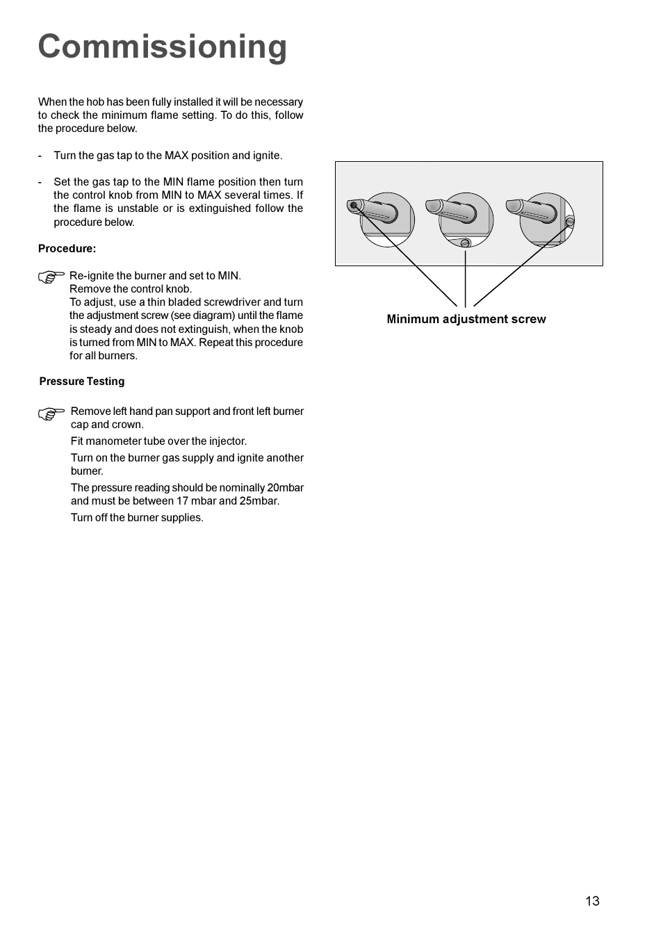 Commissioning | Electrolux EGG 689 User Manual | Page 13 / 16