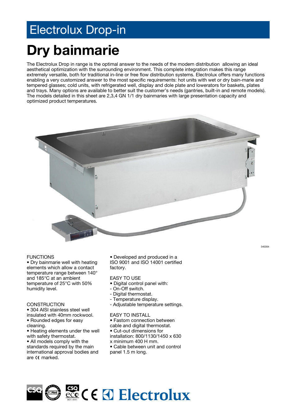 Electrolux DI2DBM User Manual | 2 pages