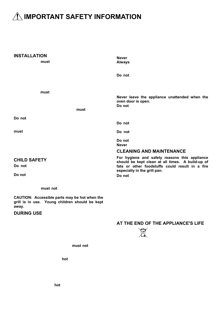 Important safety information | Electrolux D2100-5 User Manual | Page 2 / 36