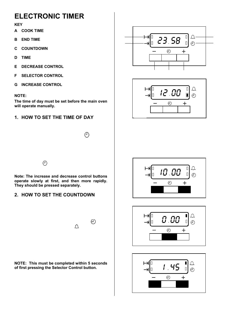 Electronic timer | Electrolux D2100-5 User Manual | Page 8 / 36