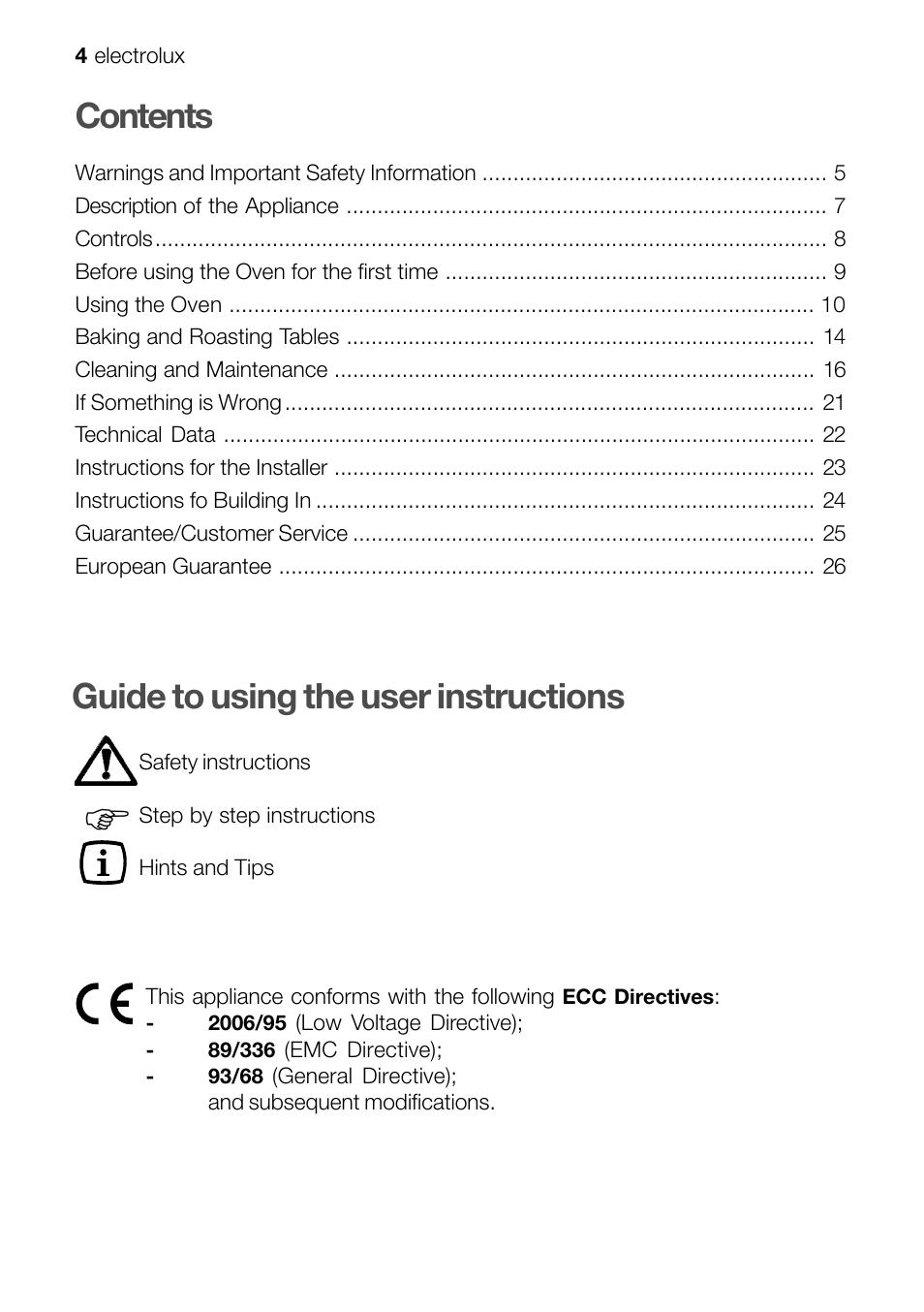 Electrolux EFT60001W User Manual | Page 4 / 32