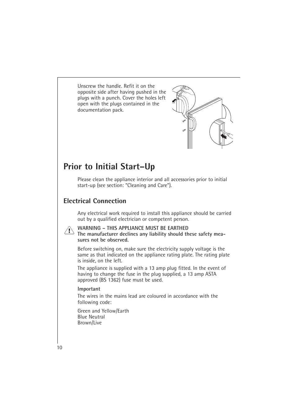 Prior to initial start–up | Electrolux 1673-4 TK User Manual | Page 10 / 21