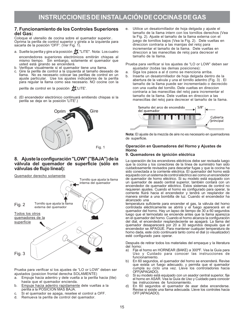 Instrucciones de instalación de cocinas de gas | Electrolux 316469104 User Manual | Page 17 / 20