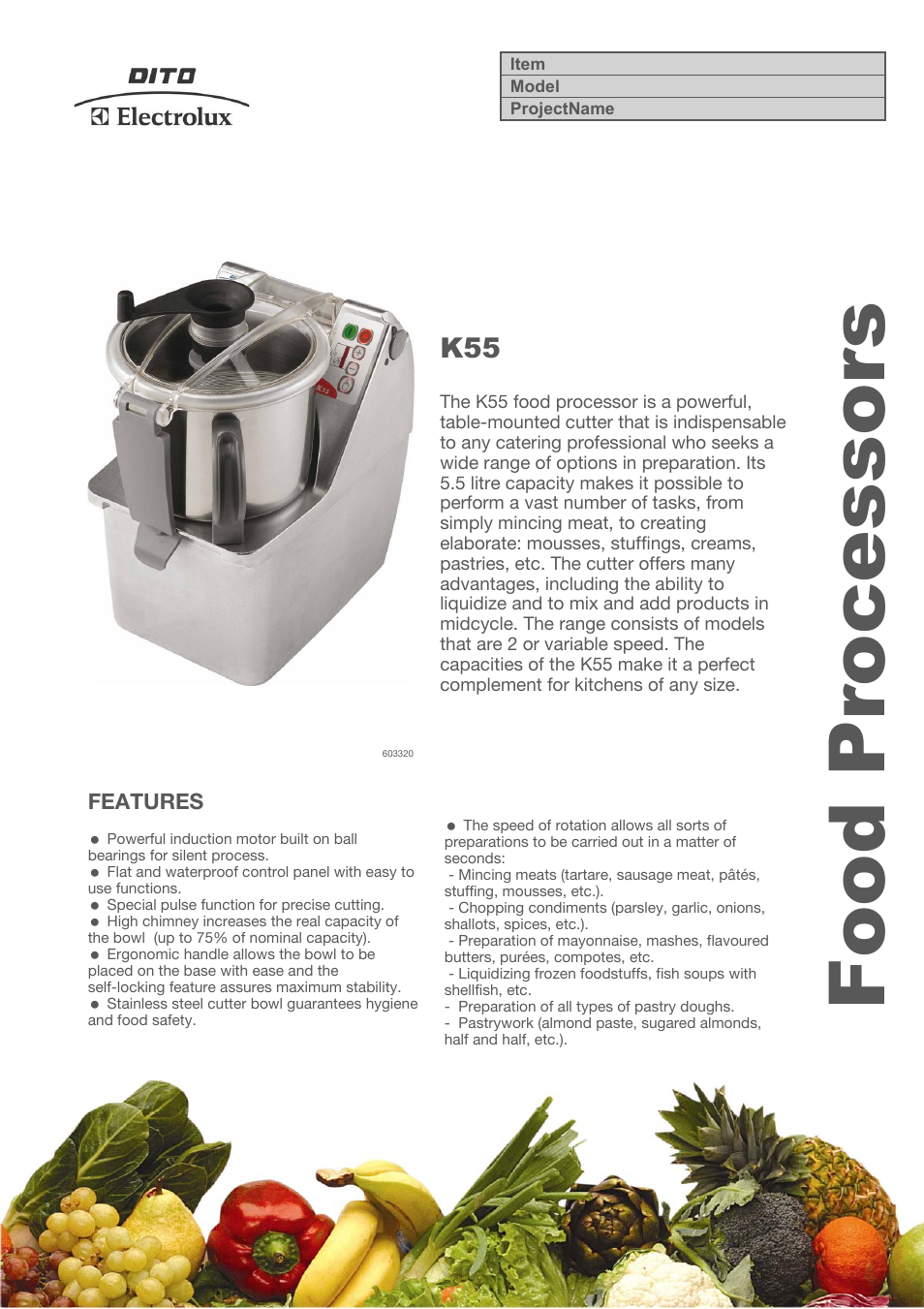 Electrolux K552VS38 User Manual | 4 pages