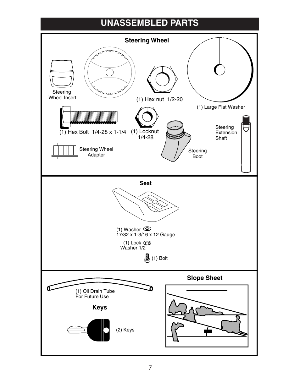 Unassembled parts | Electrolux AG15538B User Manual | Page 7 / 32