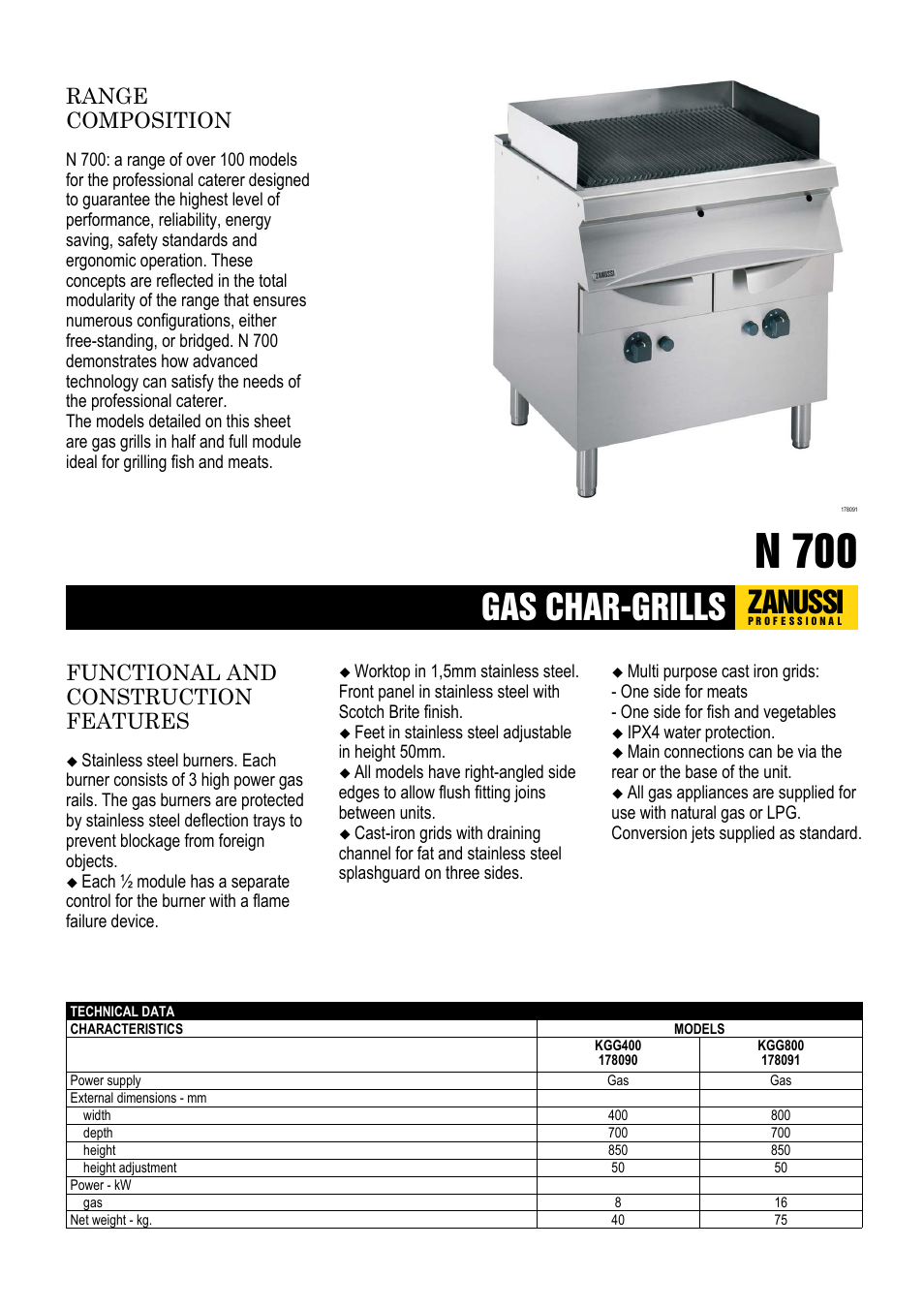 Electrolux Zanussi Professional KGG800 User Manual | 2 pages