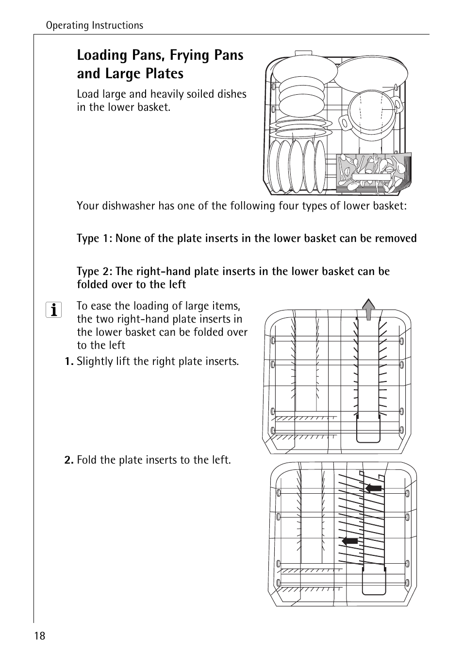 Loading pans, frying pans and large plates | Electrolux 3A User Manual | Page 18 / 44