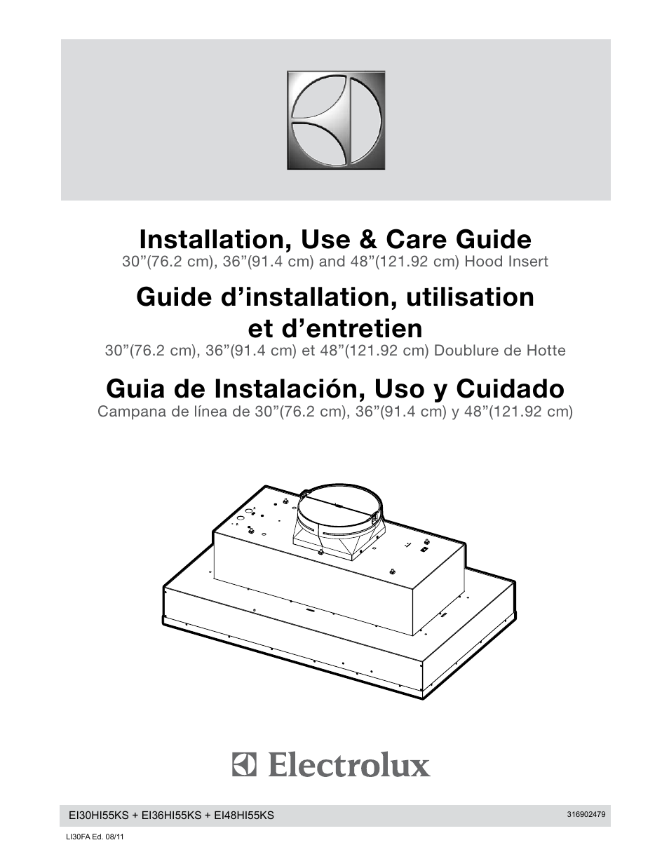 Electrolux Hood Insert EI48HI55KS User Manual | 52 pages