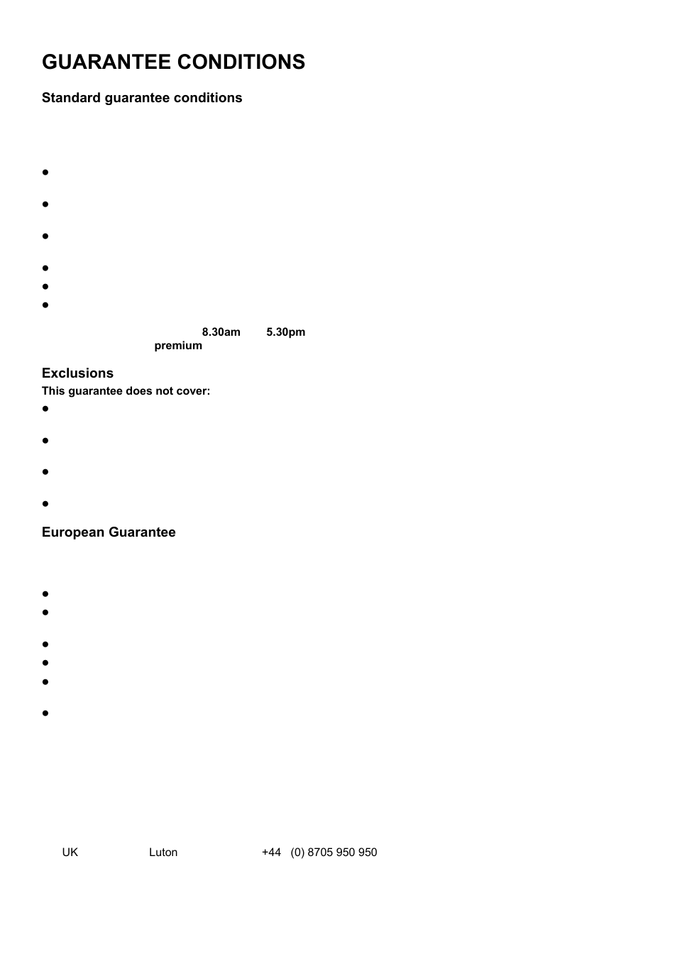 Guarantee conditions | Electrolux EKC5545 User Manual | Page 29 / 36