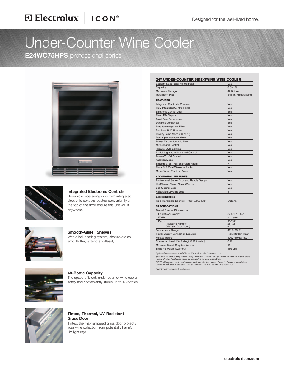 Electrolux E24WC75HPS User Manual | 2 pages