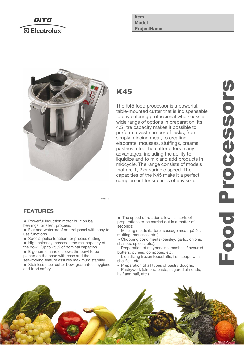 Electrolux K45VV 603319 User Manual | 4 pages