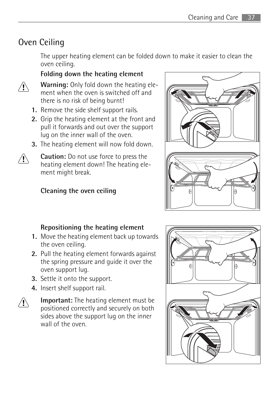 Oven ceiling | Electrolux B3301-5 User Manual | Page 37 / 52